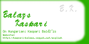 balazs kaspari business card